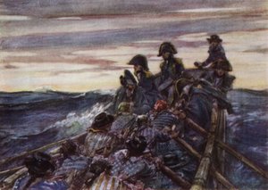 Nelson in een open boot in de Oostzee op weg naar de vloot door Arthur David McCormick