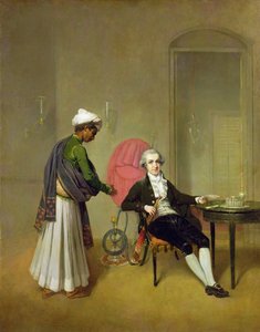 Een heer, mogelijk William Hickey, en zijn Indiase dienaar door Arthur Devis