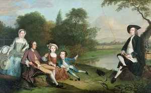 Een familie van vissers door Arthur Devis