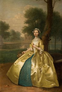 Portret van een vrouw in goud