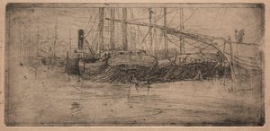 Slip langs de Cuyahoga-rivier, 1887
