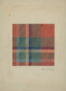 Geruite wollen deken, ca. 1938 door Arthur G. Merkley