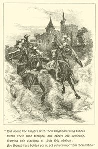 Sir Guyon, Het Huis van Gematigdheid (gravure) door Arthur George Walker