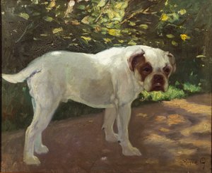 Een Bulldog op een Tuinpad door Arthur Heyer
