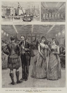 Bal gegeven op Malta door de Hertog en Hertogin van Edinburgh ter Viering van hun Huwelijksdag, 25 januari door Arthur Hopkins