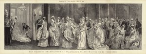 De Tekenkamer van Hare Majesteit in Buckingham Palace, wachtend om gepresenteerd te worden