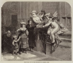 Wijwaterbak bij de Ingang van St. Pieter