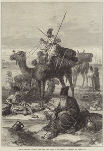 Perzische schetsen, pelgrims met hun doden op weg naar de heiligdommen van Kerbala en Meshid Ali door Arthur Hopkins