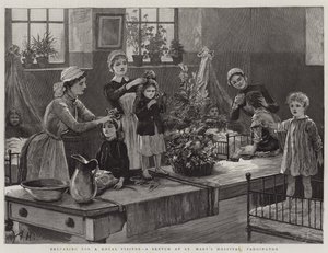 Voorbereidingen voor een koninklijk bezoek, een schets in St Mary