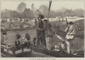De Oxford en Cambridge Bootrace, juichend voor de Winnaars