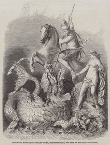 De Zuidelijke Fontein bij Witley Court, Worcestershire, het landgoed van de Graaf van Dudley door Arthur Hopkins