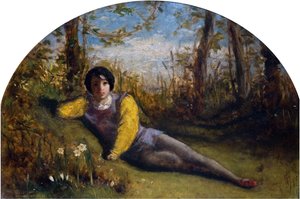 De Jonge Dichter - Olie Studie, 1849 door Arthur Hughes