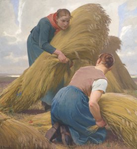 Vrouwen die koren binden