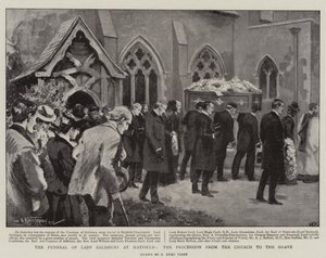 De Begrafenis van Lady Salisbury in Hatfield, de Processie van de Kerk naar het Graf