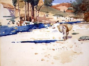 Wasvrouwen op de Darro door Arthur Melville
