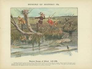 Nauwe ontsnapping van Alfred. 878 na Christus (kleurenlitho) door Arthur Moreland