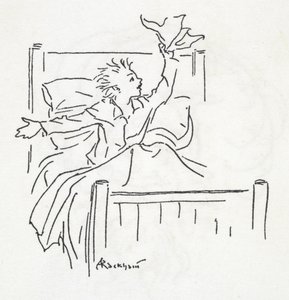 Een jongen in bed door Arthur Rackham