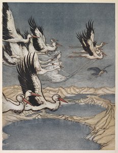 Een zwerm vogels die de dochter van Earl Mar wegvoert op de vooravond van haar huwelijk