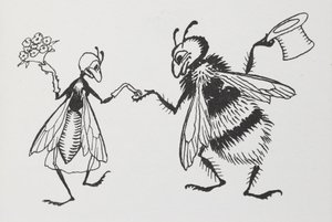 Een vlieg en bij die trouwen. door Arthur Rackham