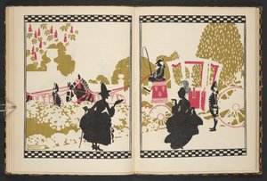 Assepoester gaat naar het bal, illustratie uit Assepoester, naverteld door C.S. Evans, en geïllustreerd door Arthur Rackham door Arthur Rackham