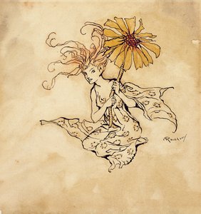 Daisy Fairy, illustratie uit Peter Pan in Kensington Gardens, door J.M. Barrie, gepubliceerd 1912 door Arthur Rackham