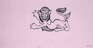Heraldische leeuw, illustratie voor 