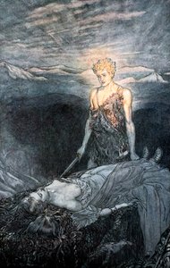 Illustratie uit Siegfried en de Schemering van de Goden, 1924 door Arthur Rackham