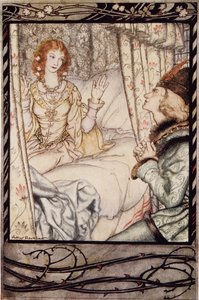 Ben jij het, mijn prins? Ik heb heel lang op je gewacht, uit The Arthur Rackham Fairy Book, gepubliceerd 1933 door Arthur Rackham