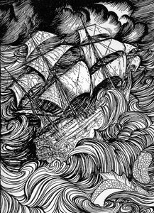 Manuscript gevonden in een fles door Edgar Allan Poe door Arthur Rackham