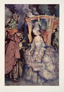 Nu, Assepoester, je mag gaan; maar onthoud... uit The Arthur Rackham Fairy Book, gepubliceerd 1933