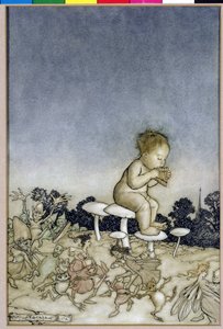 Peter Pan is het orkest van de feeën, illustratie uit Peter Pan in Kensington Gardens, door J.M. Barrie, 1806