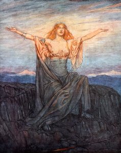 Zon, ik begroet u! Gegroet, o licht! Gegroet, o glorieuze dag!, 1924 door Arthur Rackham