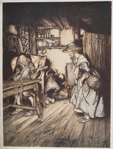 De Hut in het Bos, uit Broertje & Zusje en Andere Verhalen van de Gebroeders Grimm, pub.1917