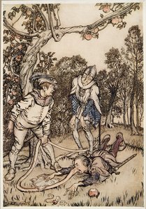De Neusboom, uit Broertje & Zusje en Andere Verhalen van de Gebroeders Grimm, pub.1917 door Arthur Rackham