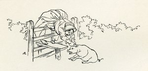 De oude vrouw en haar varken door Arthur Rackham
