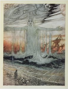 De Schipbreukeling en de Zee, illustratie uit 