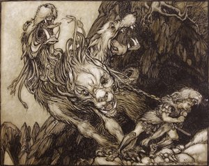 De Twaalfde Arbeid van Hercules, illustratie uit De Griekse Helden door B.G. Niebuhr, 1903