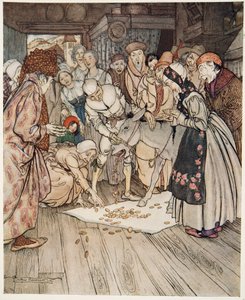 De Wensentafel, de God Ass en de Knots in de Rugzak, uit Broertje & Zusje en Andere Verhalen van de Gebroeders Grimm, pub.1917