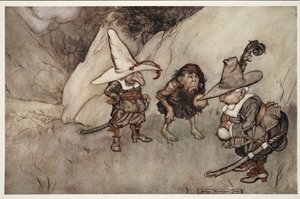 Hun gezichten waren ook eigenaardig.. uit Rip Van Winkle door Washington Irving, pub. 1910