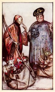 Twee van die wijzen... als kramers onder ons (zich uitdrukkend met dingen die ze bij zich dragen), uit Deel III: Een reis naar Laputa, Balnibarbi, Luggnagg, Glubbdubdrib en Japan in Gullivers Reizen