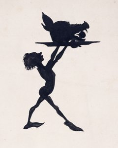 Nou, de gasten verzamelden zich in de banketzaal van het paleis en het feest begon, illustratie uit De Schone Slaapster, door C.S. Evans, gepubliceerd 1920