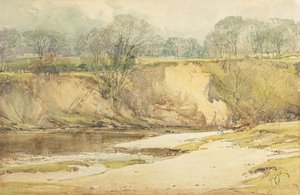 Een vliegvissersman aan de oevers van de Wharfe door Arthur Reginald Smith
