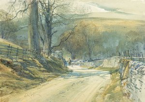 De kronkelende weg, Upper Wharfedale door Arthur Reginald Smith