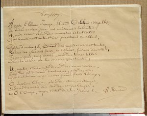 Manuscript van het gedicht van Arthur Rimbaud: De Klinkers door Arthur Rimbaud