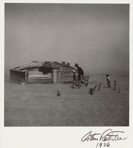 [Landschap met huis] door Arthur Rothstein
