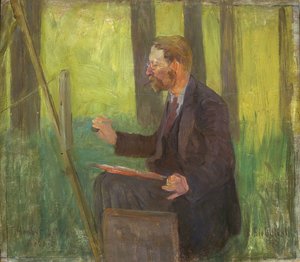 Thomas Herbst (1848-1915) aan het werk door Arthur Siebelist