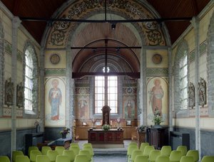 Kapel (Mater, Sint-Amelbergakapel). Interieur. 1915-1916. Architect Arthur Van Ommeslaeghe. door Arthur Van Ommeslaeghe