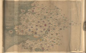 850.000. geleverd. Georiënteerd met het noorden aan de onderkant. Relief getoond picturaal. Picturale kaart. Pen-en-inkt en aquarel. Toont bergen, kustlijn, eilanden en wegen in de provincie Zhejiang. Hummel aankoop 1930, nr. 35. Ook beschikbaar via de Lib door Arthur W. Hummel