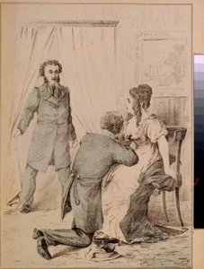 Alexander Poesjkin (1799-1837) (litho) door Artist Unknown