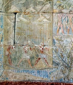 Kunst Egypte: nijlpaardenjacht, 6e dynastie